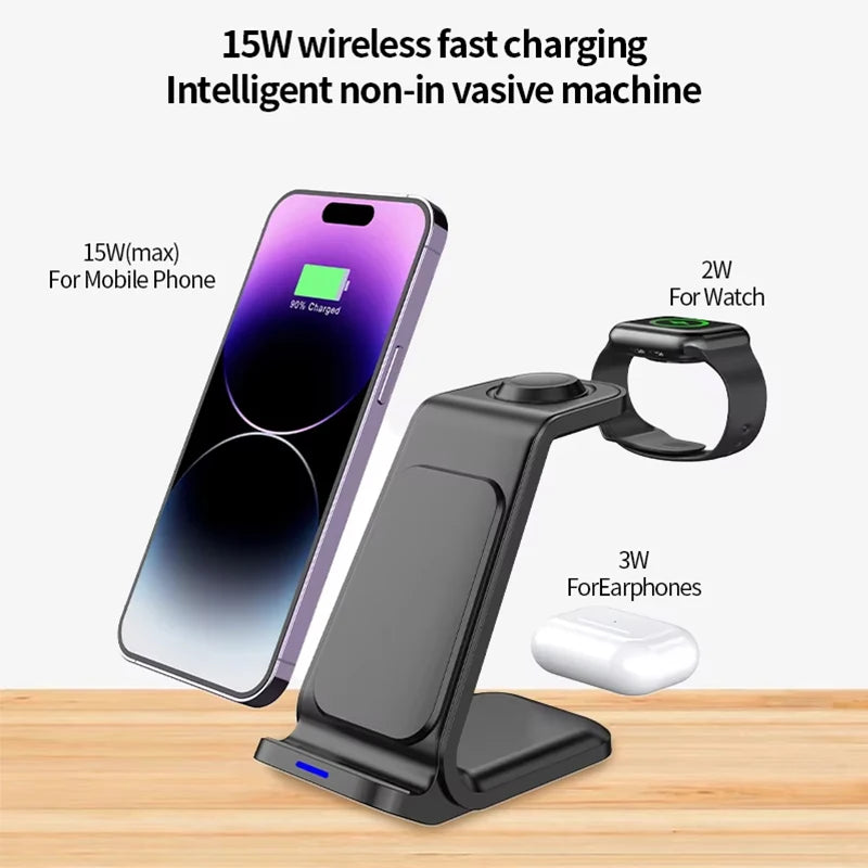 3-in-1 Universal Wireless Charging Station | 30W Fast Charger for iPhone & More