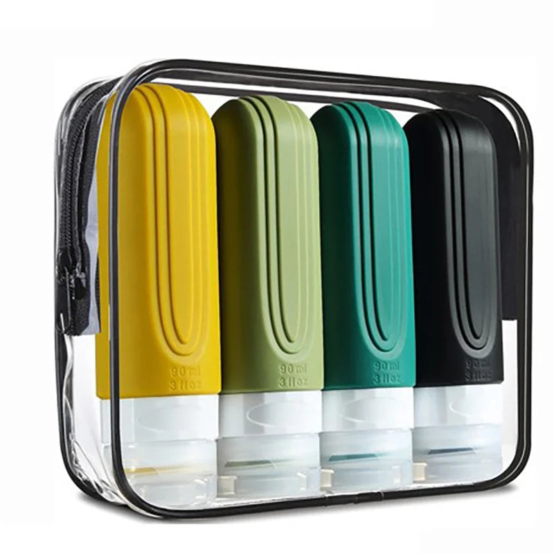 TSA Approved Travel Bottles Set – Leakproof Silicone Refillable Toiletry Containers (3oz)