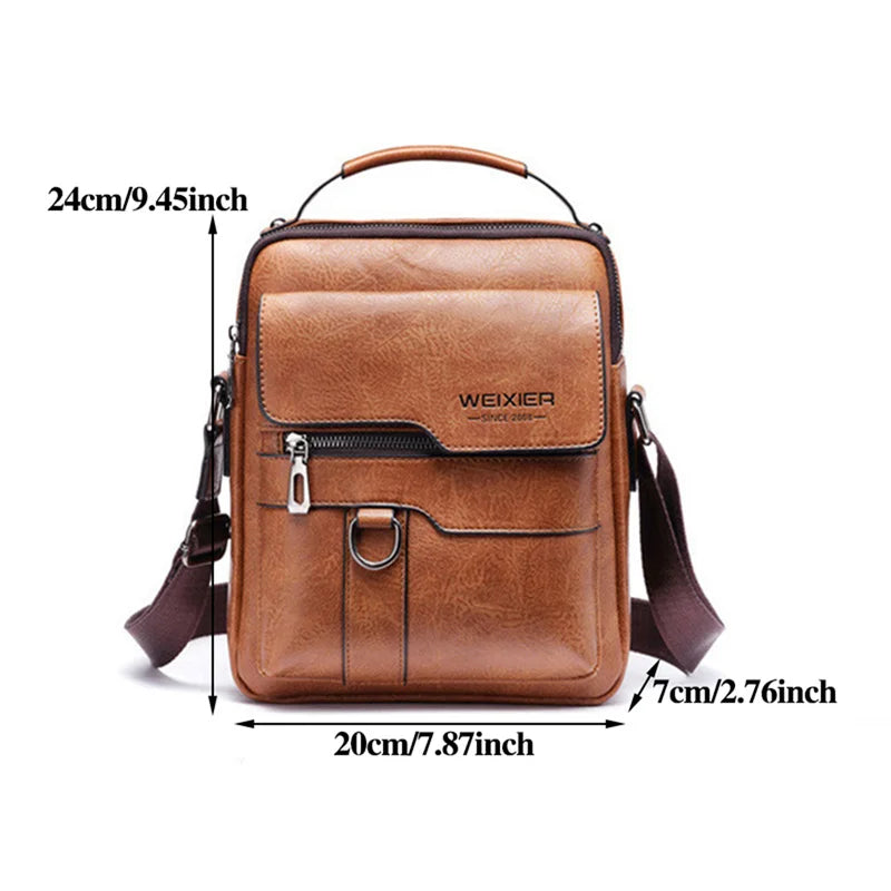 Men's Durable Leather Shoulder Bag High Quality Crossbody Sling Pack for Travel and Fashion