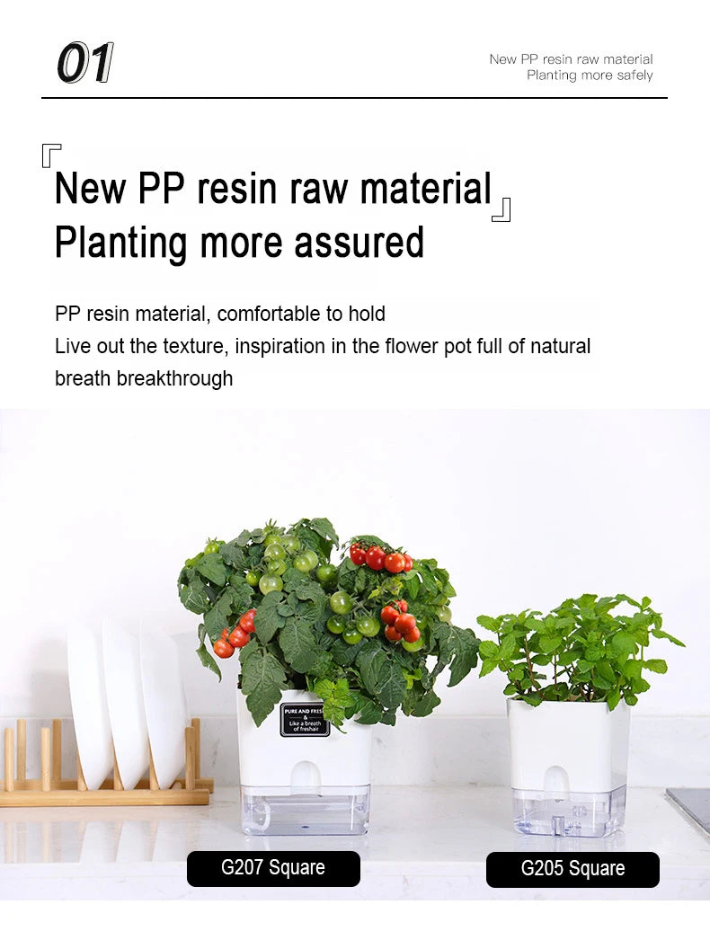 Self Watering Pot Double-deck Magnetic Plastic Self-absorbent Cotton Lazy Flower Pot Fashion Flowerpot Home Garden Pots Supplies