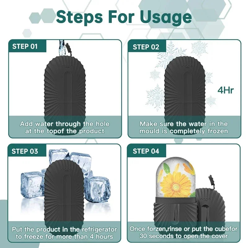 Ice Face Roller – Silicone Ice Cube Facial Massager for Puffy Eyes, Pore Tightening & Skin Refresh