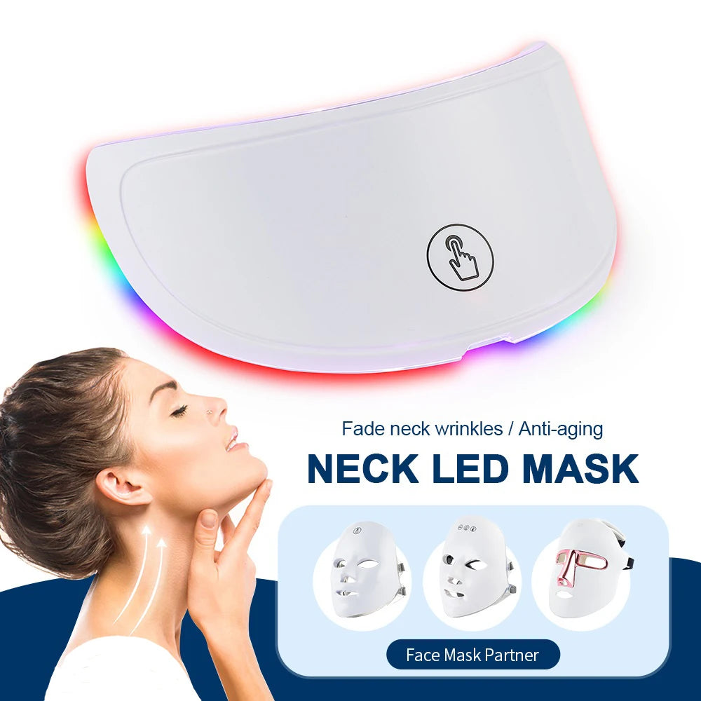 Wireless 7 Colors LED Face and Neck Mask Photon Light Therapy Machine for Skin Rejuvenation