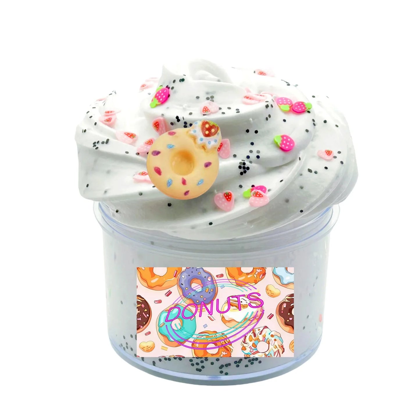 Stretchy Bicolor Butter Slime Kit-Scented DIY Fluffy Super Soft Putty with Strawberry Coffee Charms slime for kid gift Toys