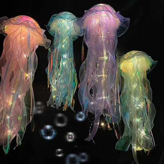 Jellyfish Lamp Colorful LED Nightlight Flower Girl Bedroom Atmosphere Decor Light