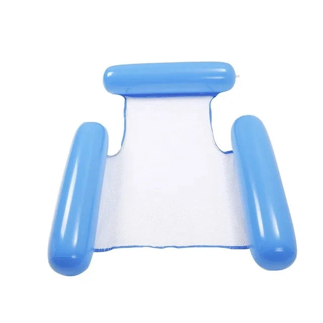 Inflatable Stripe Pool Hammock Lounge Chair | Floating Water Mattress