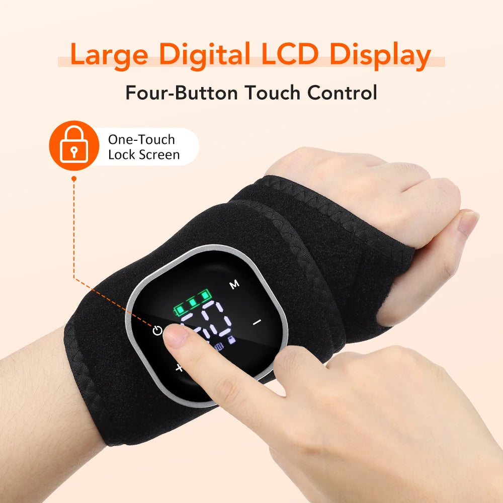 Red Light Therapy Wrist Massager Electric Infrared Heating Pad Vibration Wrap