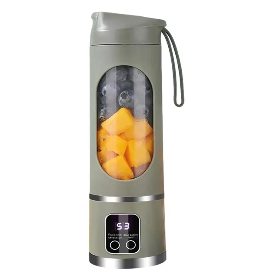 Portable USB Rechargeable Mini Blender – 12 Blade Juicer with Digital Display (Travel & On-the-Go)