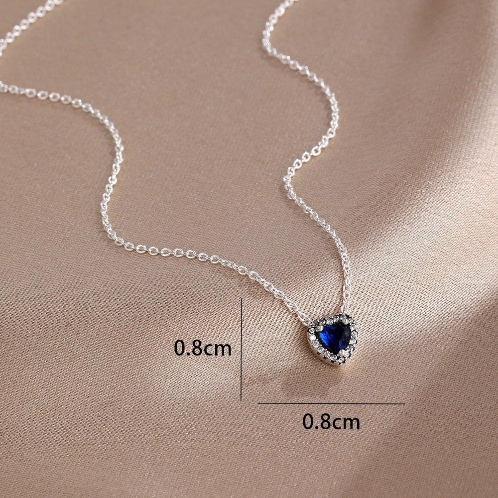 925 Sterling Silver Colorful Heart Necklace 2026