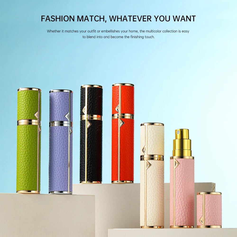 8ml Magnetic Leather Perfume Atomizer – Portable Refillable Travel Cologne Spray Bottle
