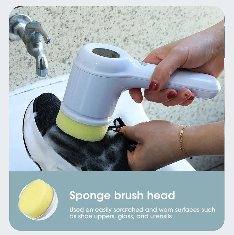 2025 Cordless Electric Spin Scrubber with 5 Brushes,IPX7 Waterproof Rechargeable Bathroom Cleaner for Tile/Shower/Grout Cleaning