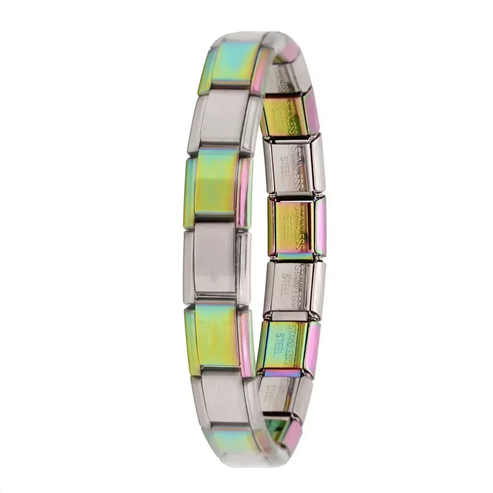 Italian Elastic Stainless Steel Charm Bracelet 9mm