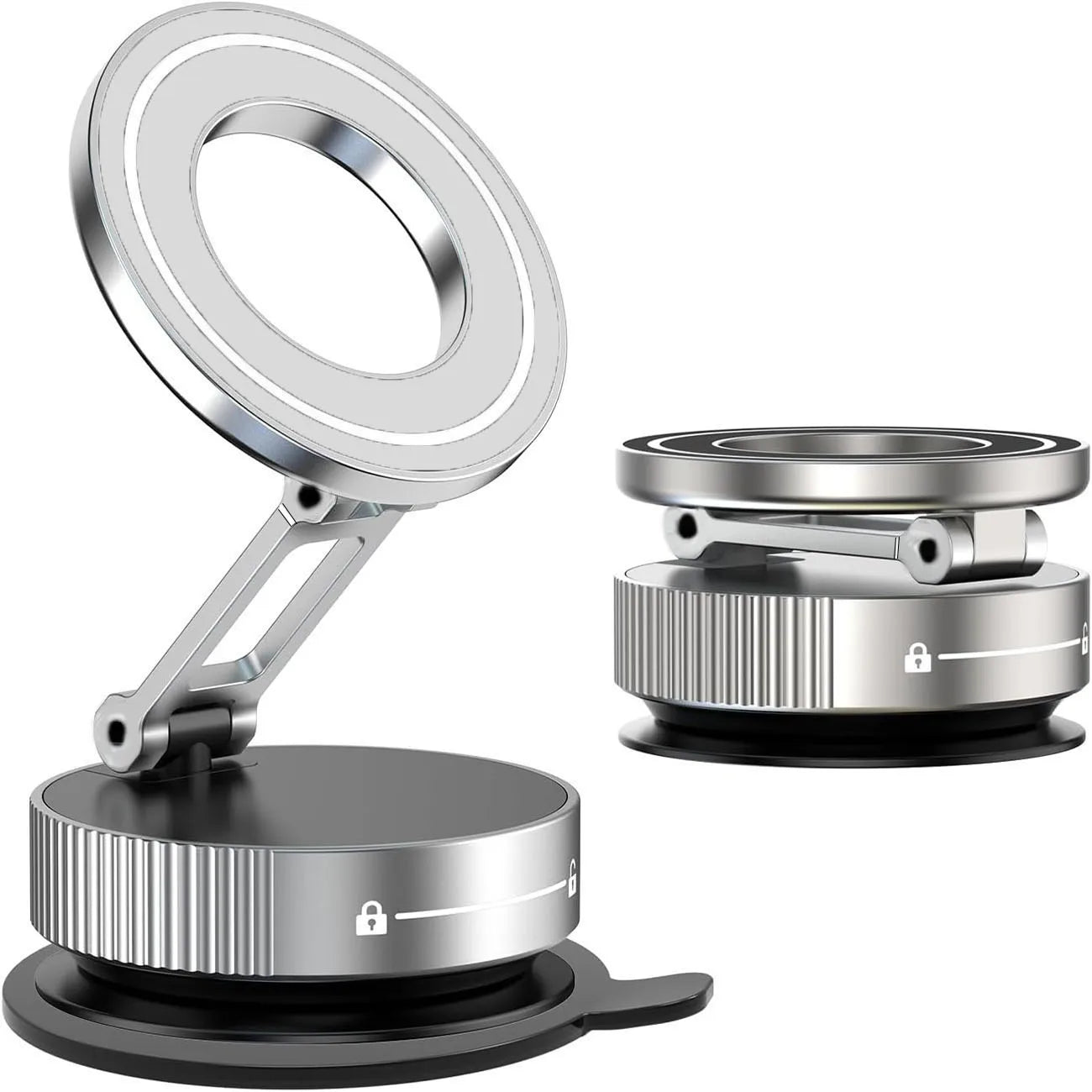 MagSafe Magnetic Suction Cup Car Phone Holder – 360° Adjustable Foldable Mini Phone Mount for iPhone