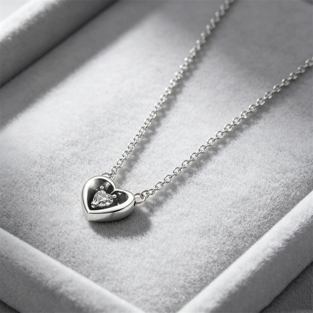 925 Sterling Silver Colorful Heart Necklace 2026