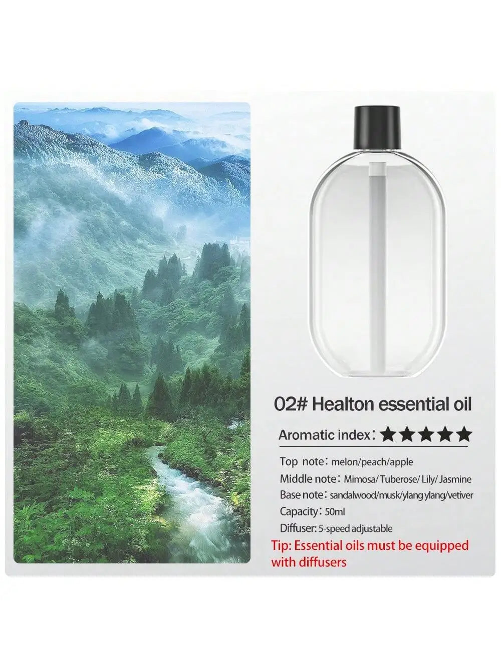 Rechargeable Portable Aromatherapy Diffuser 5 Speed Essential Oil Deodorizer