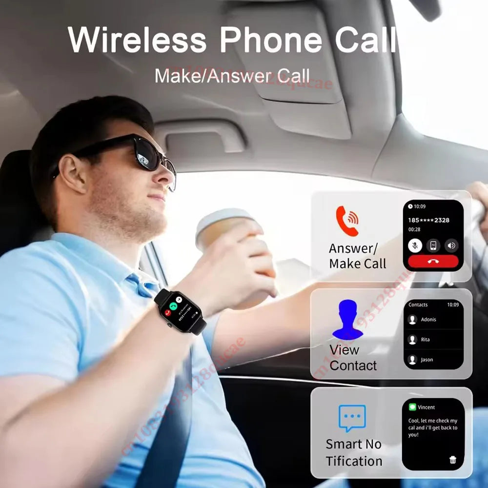 Bluetooth Call Smart Watch 2.01 Inch HD Screen Sports Fitness Tracker Wristband