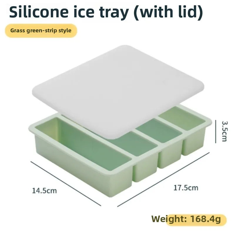 Silicone Freezer Tray with Lid – Stackable Food Storage Container for Soup, Broth & Sauce Meal Prep