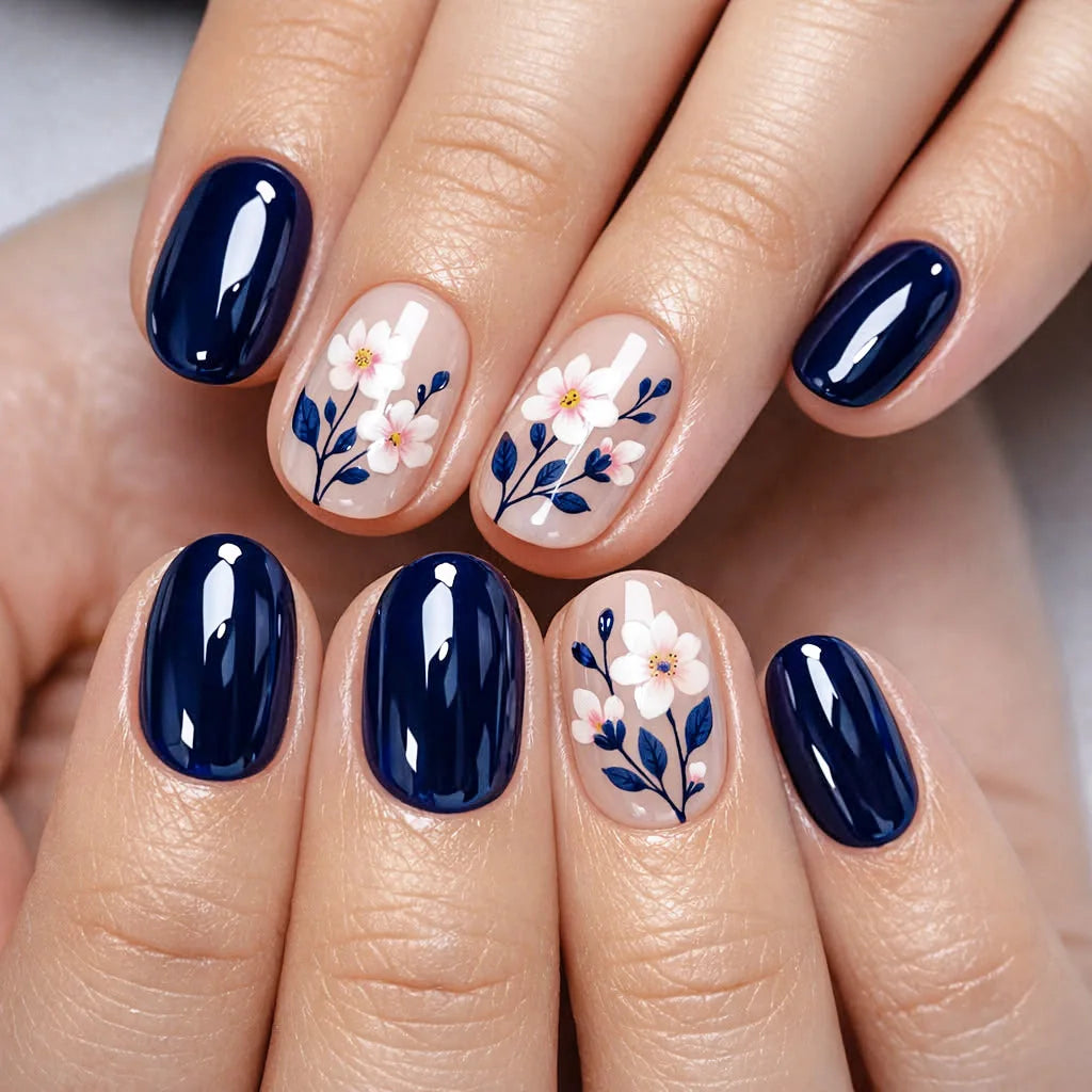 24pcs Simple French Press on Nails Tips Love Stripe Design Short Square False Nails Woman Acrylic Full Cover Nail Art Fake Nail