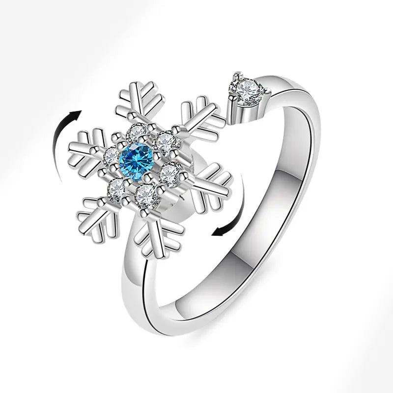 925 Sterling Silver Rotatable Sunflower Ring