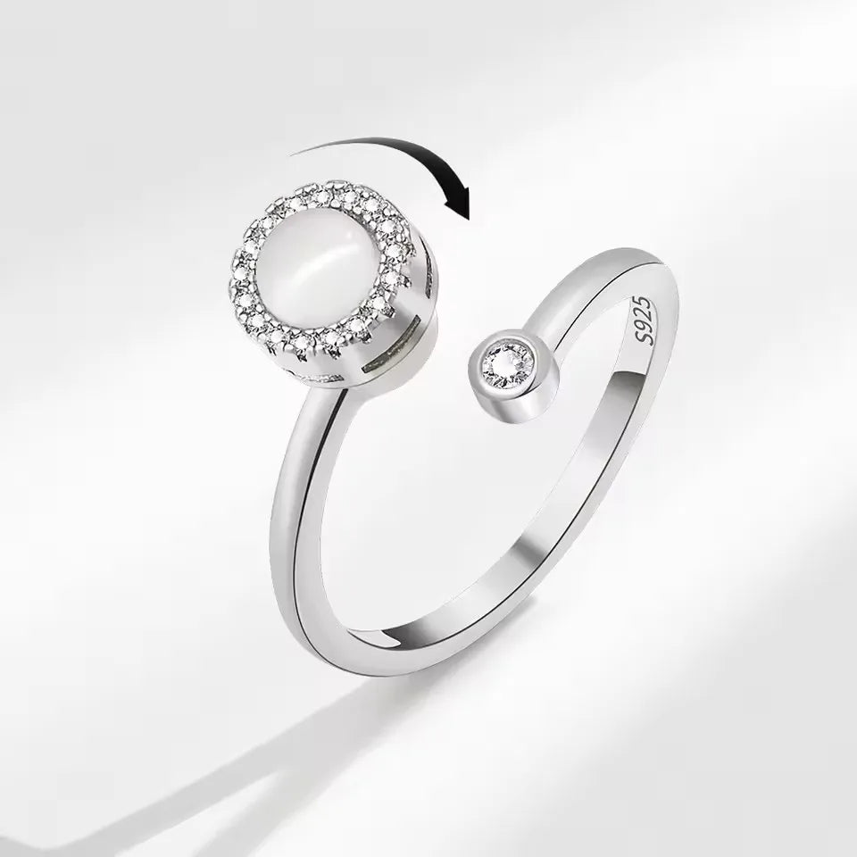 925 Sterling Silver Rotatable Sunflower Ring