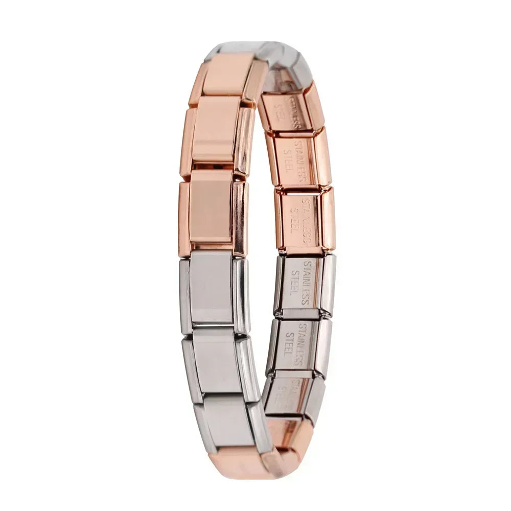 Italian Elastic Stainless Steel Charm Bracelet 9mm