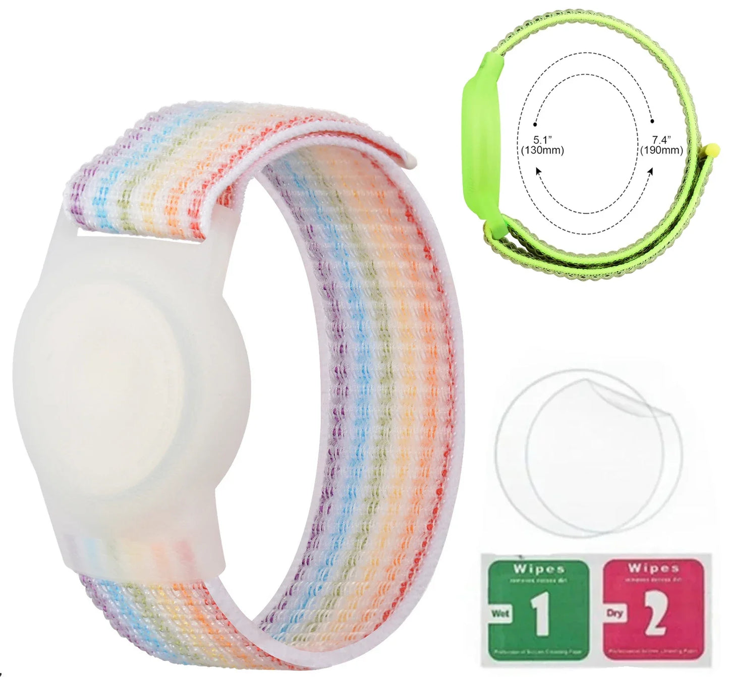 Waterproof AirTag Bracelet for Kids Nylon Hidden Tracker Wristband Toddler Band