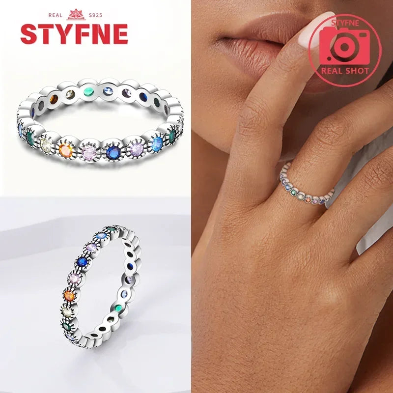 925 Sterling Silver Blue Evil Eyes Ring Original Design Zircon Finger Lucky Sign Rings for Women High Quality Fine Jewelry Gift
