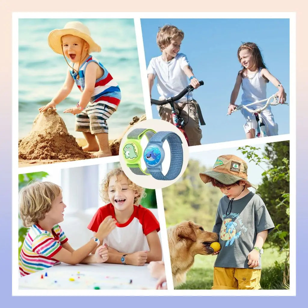 Waterproof AirTag Bracelet for Kids Nylon Hidden Tracker Wristband Toddler Band