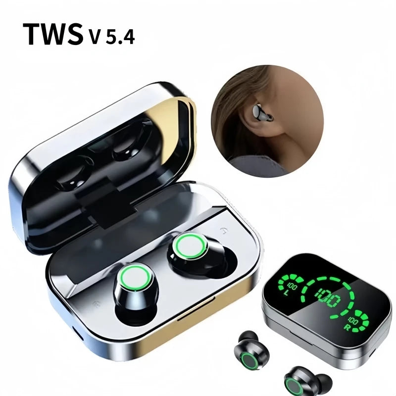 True Wireless Earbuds Bluetooth 5.3 Headphones LED Charging Case Touch Control