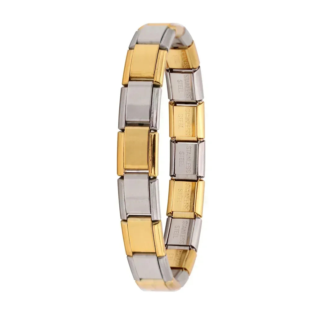Italian Elastic Stainless Steel Charm Bracelet 9mm