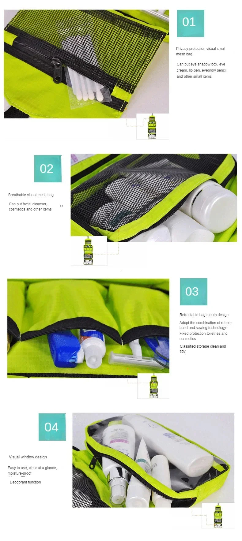 Large Waterproof Hanging Toiletry Bag – Travel Organizer for Men & Women Cosmetic & Bathroom Kit
