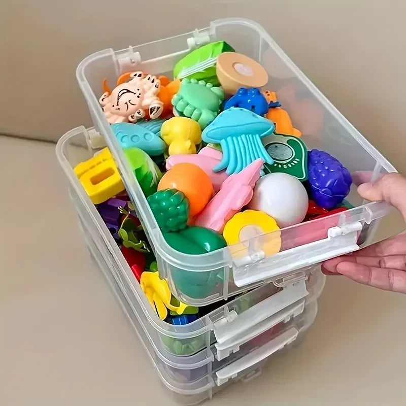 4-Tier Stackable Clear Storage Box with Lid