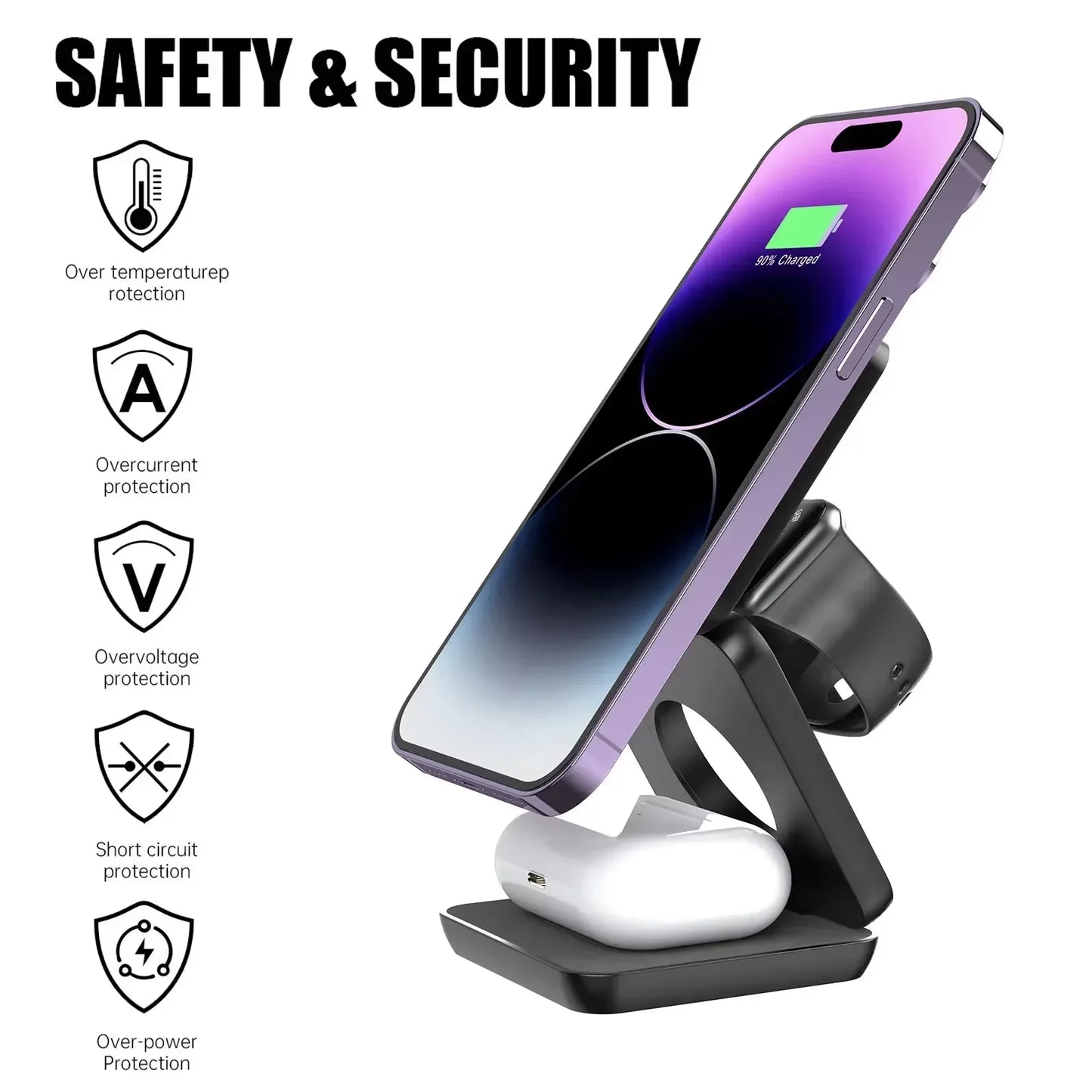 3-in-1 Foldable Wireless Charging Stand