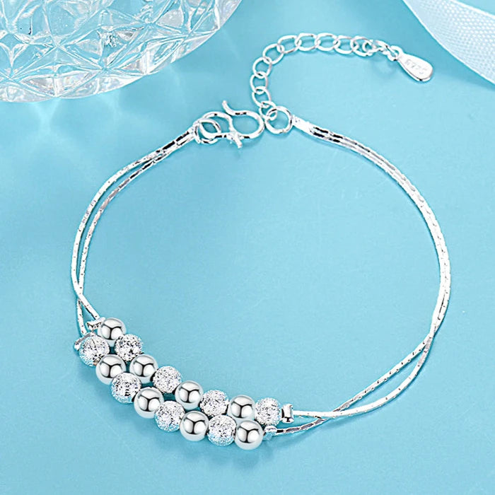 925 Sterling Silver Crystal Adjustable Knot Bracelet