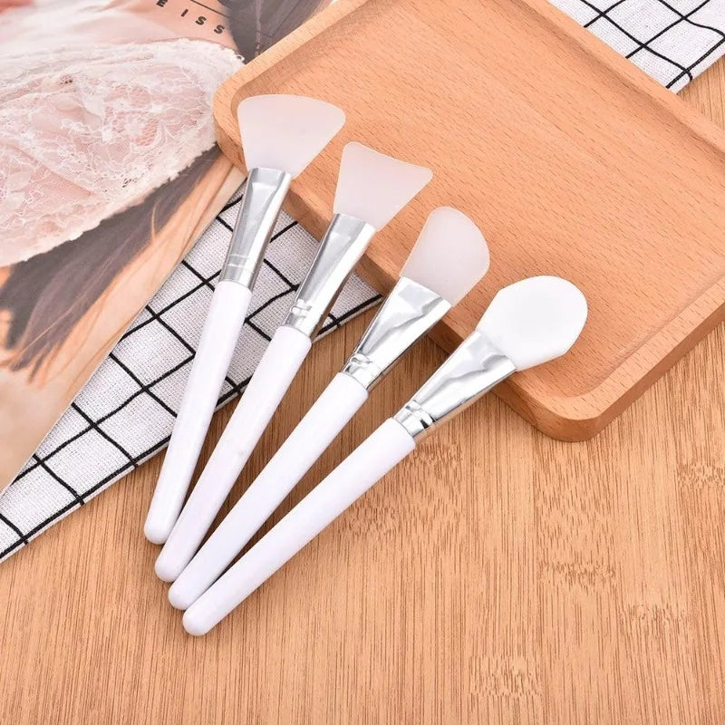 4Pcs Professional Silicone Facial Mask Brush Set Mud Cream Foundation Applicator