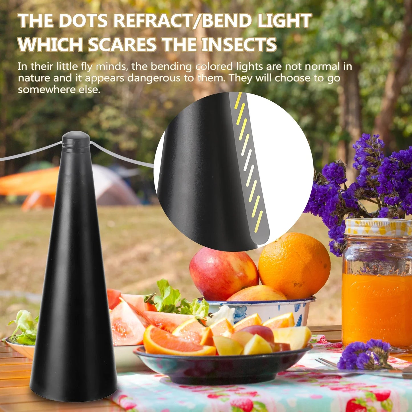 Multifunctional Outdoor Fly 360° Rotating Type Food Food, Pest Repellent Table Fan, Hiking Camping Equipment
