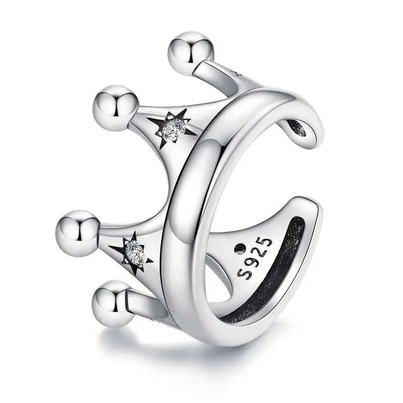 BAMOER 925 Sterling Silver Mono Clip Earrings for Girl CZ Platinum Plated Ear Cuffs Non Piercing for Women Wedding Party Jewelry