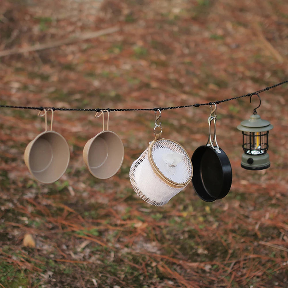 3M Stretchable Camping Clothesline | Portable Travel Drying Rope with 12 Clips