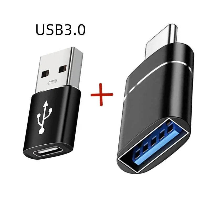 2Pcs USB 3.0 Male to USB-C Female OTG Adapter Converter for MacBook iPad PC