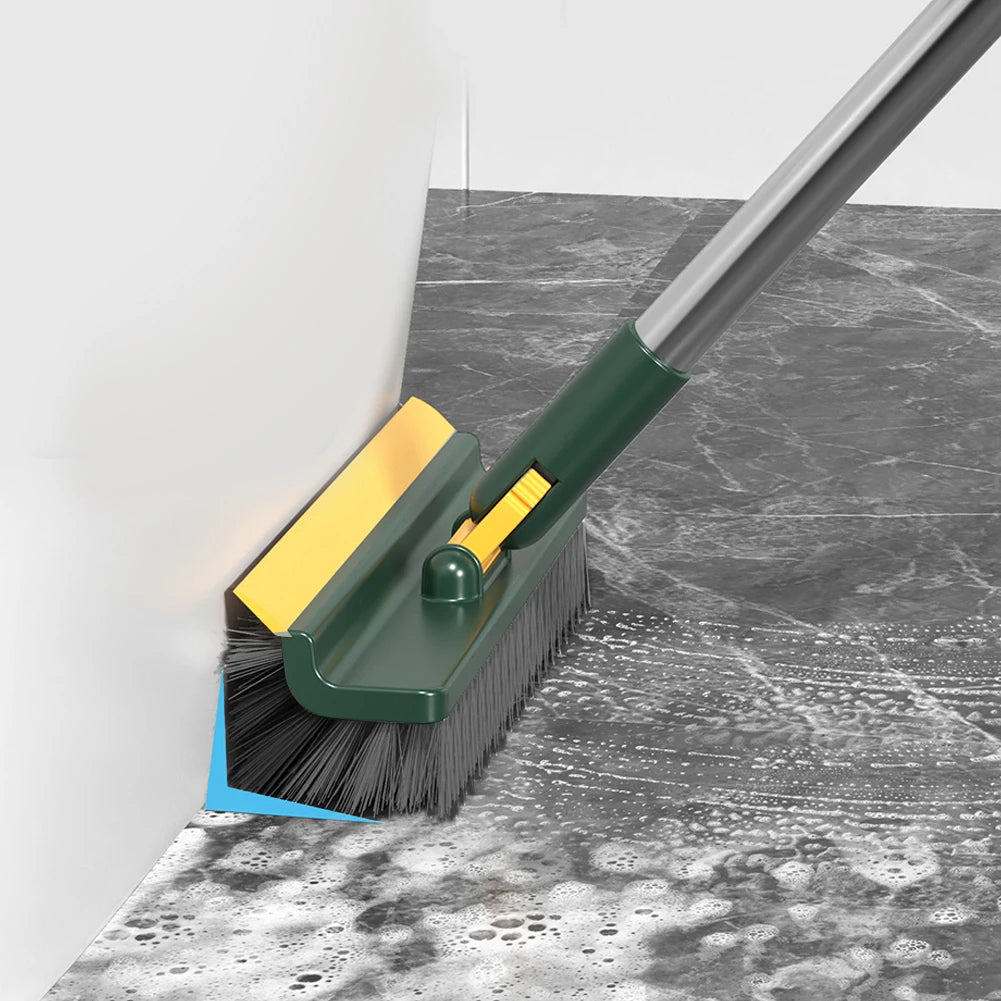3 in 1 Floor Scrub Brush 180°Rotating Long Handle Stiff Bristle Floor Brush Grout Brush Tile Brush for Cleaning Shower Bathroom