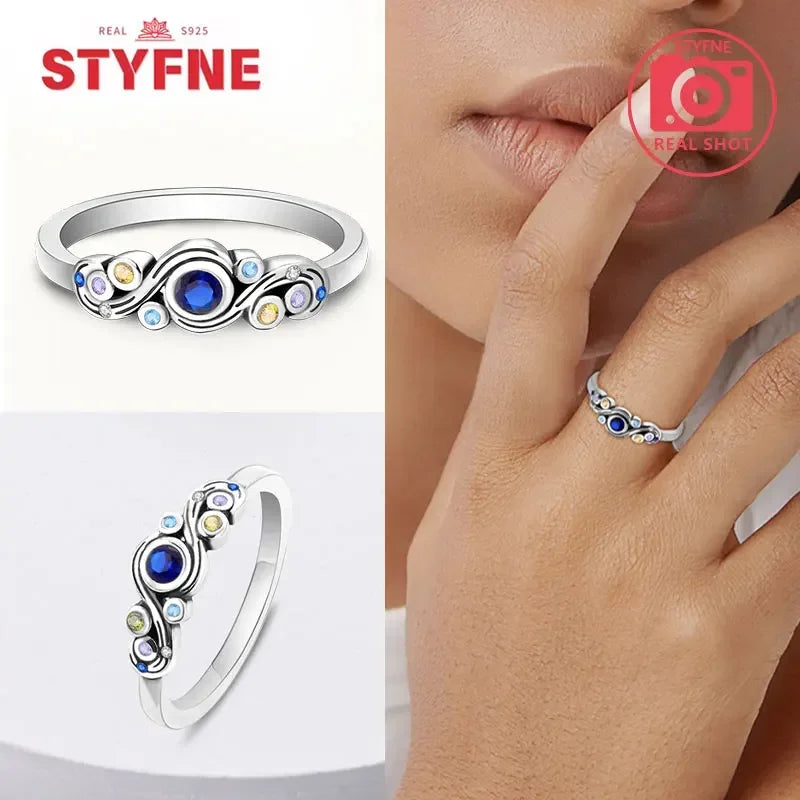 925 Sterling Silver Blue Evil Eyes Ring Original Design Zircon Finger Lucky Sign Rings for Women High Quality Fine Jewelry Gift