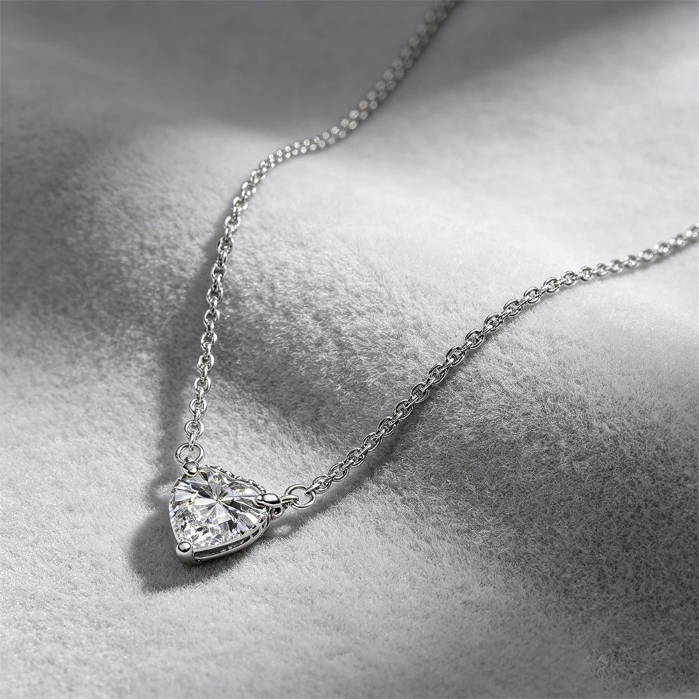 925 Sterling Silver Colorful Heart Necklace 2026