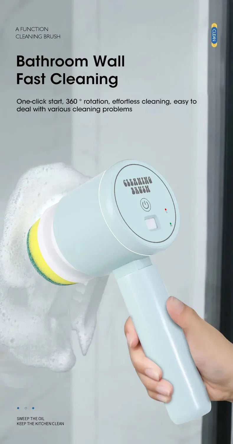 2025 Cordless Electric Spin Scrubber with 5 Brushes,IPX7 Waterproof Rechargeable Bathroom Cleaner for Tile/Shower/Grout Cleaning