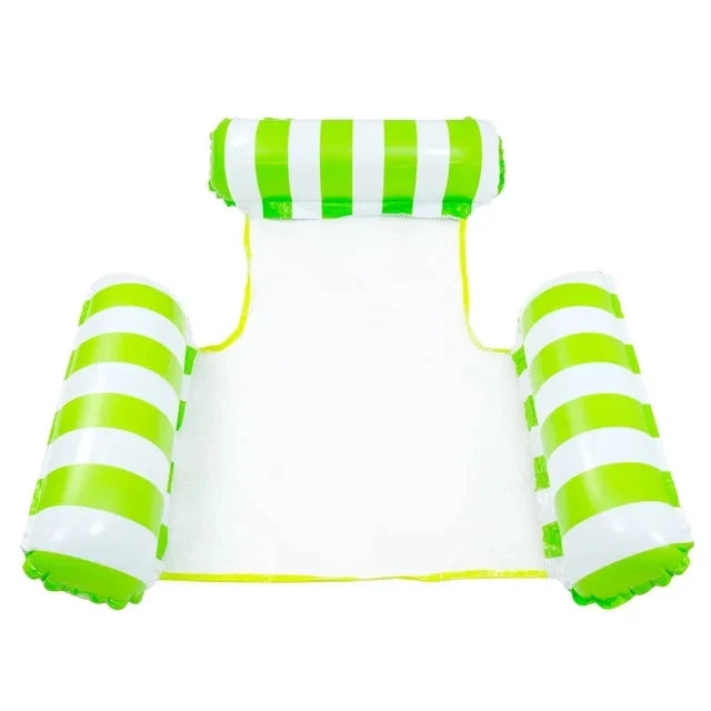 Inflatable Stripe Pool Hammock Lounge Chair | Floating Water Mattress