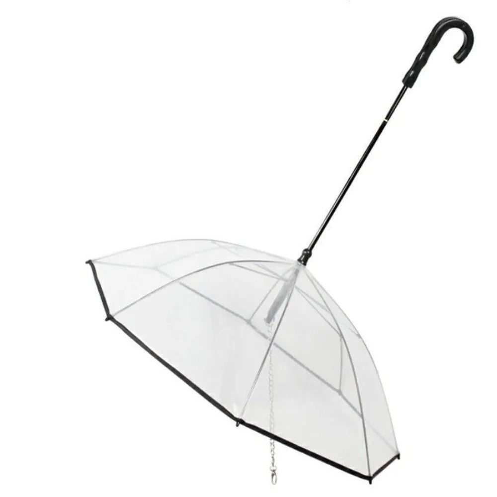 Clear Dog Umbrella with Leash – Adjustable Rainproof Pet Poncho for Rain & Snow