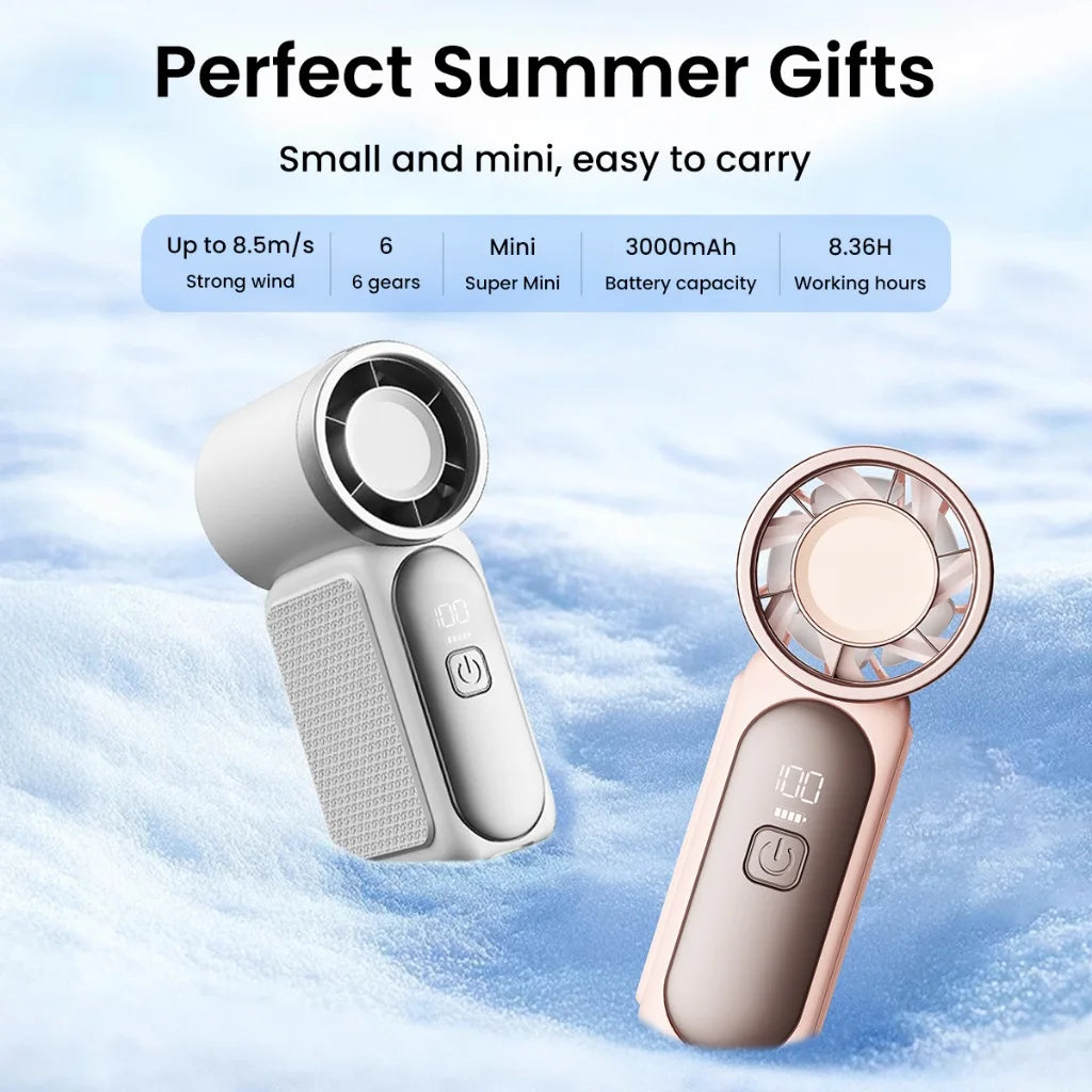Mini Handheld Turbo Fan Portable High Speed Cooling Blower with 100 Speed Settings