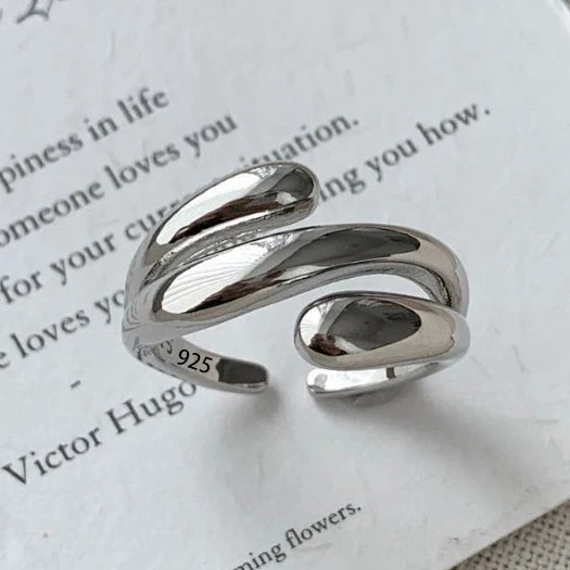 925 Sterling Silver Pearl Smile Adjustable Ring