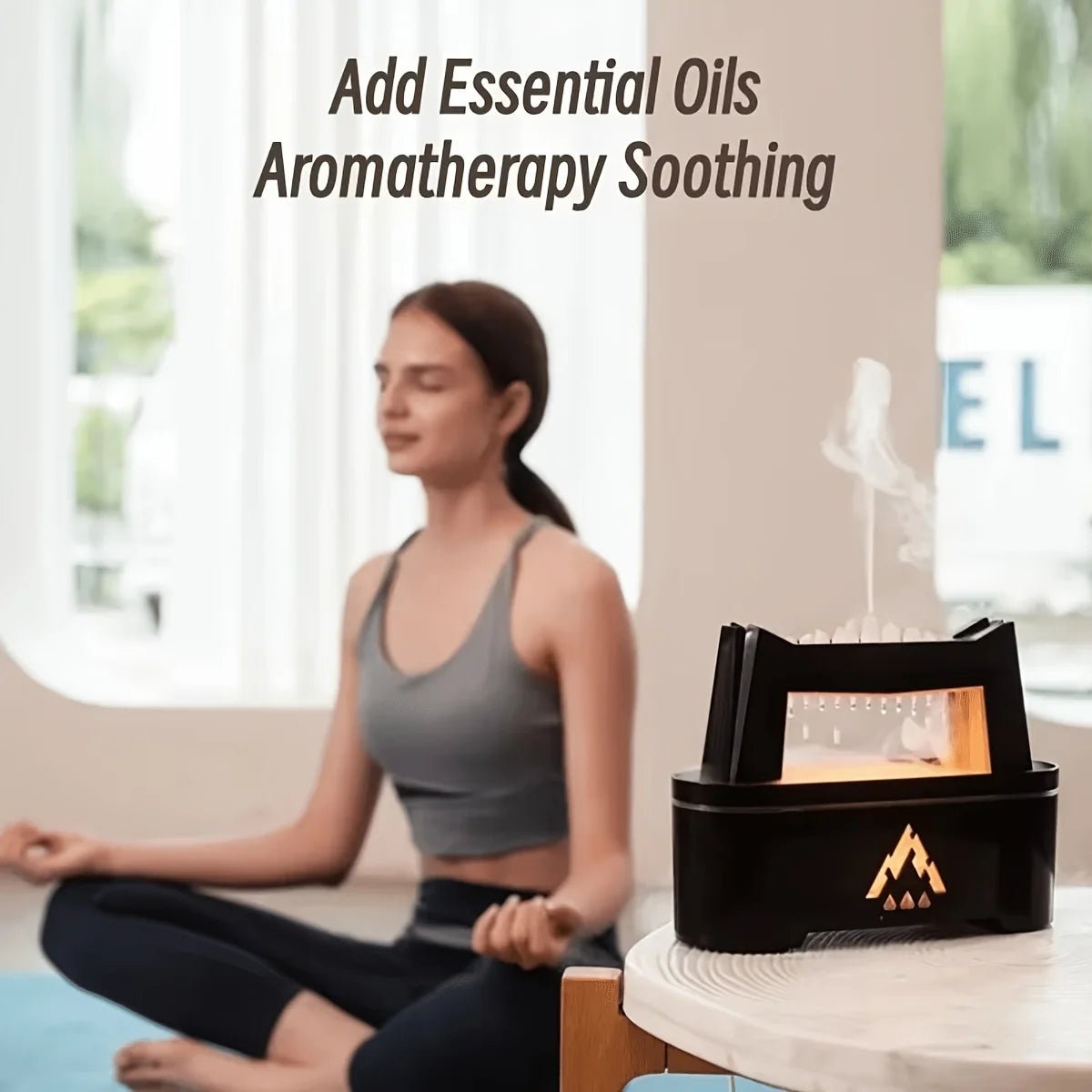 10.14oz Rain Cloud Flame Aroma Diffuser | Water Drop Sound & Essential Oil Humidifier