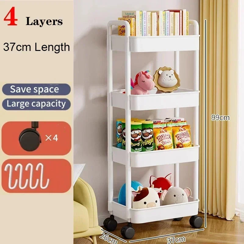 Mobile Multi-Layer Storage Trolley Cart