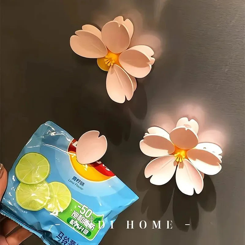 Sakura Magnetic Snack Clip – Flower Fridge Seal Clip Set