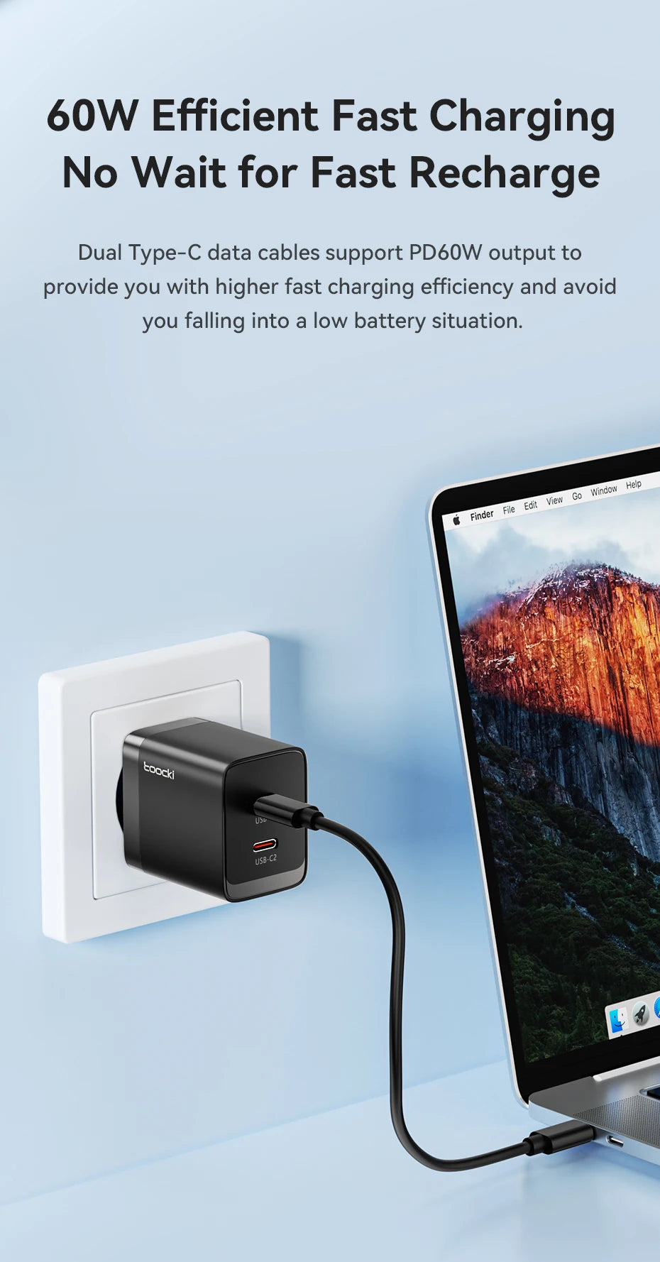 Toocki USB Type C To USB C Cable 60W 4 In 1 Mini Data Cable Set Storage Box Fast Charging Charger Mobile Phone Holder For Xiaomi